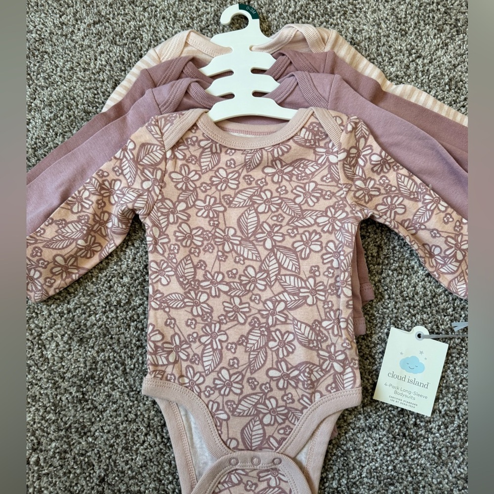 Cloud Island 4-Pack Body Suits